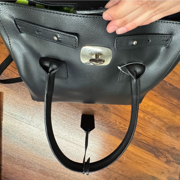 Lenny Bens Paris Black Leather Tote Made in Italy (loose screw-check last photo) - Picture 11 of 16